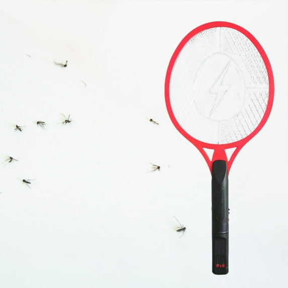 Electric Fly Swatter, Battery Powered Bug Zapper Racket for Mosquitoes Flies, Handheld Insect Killer Bat with 3-Layer Safety Mesh, Safe to Touch for Indoor Outdoor Pest Control