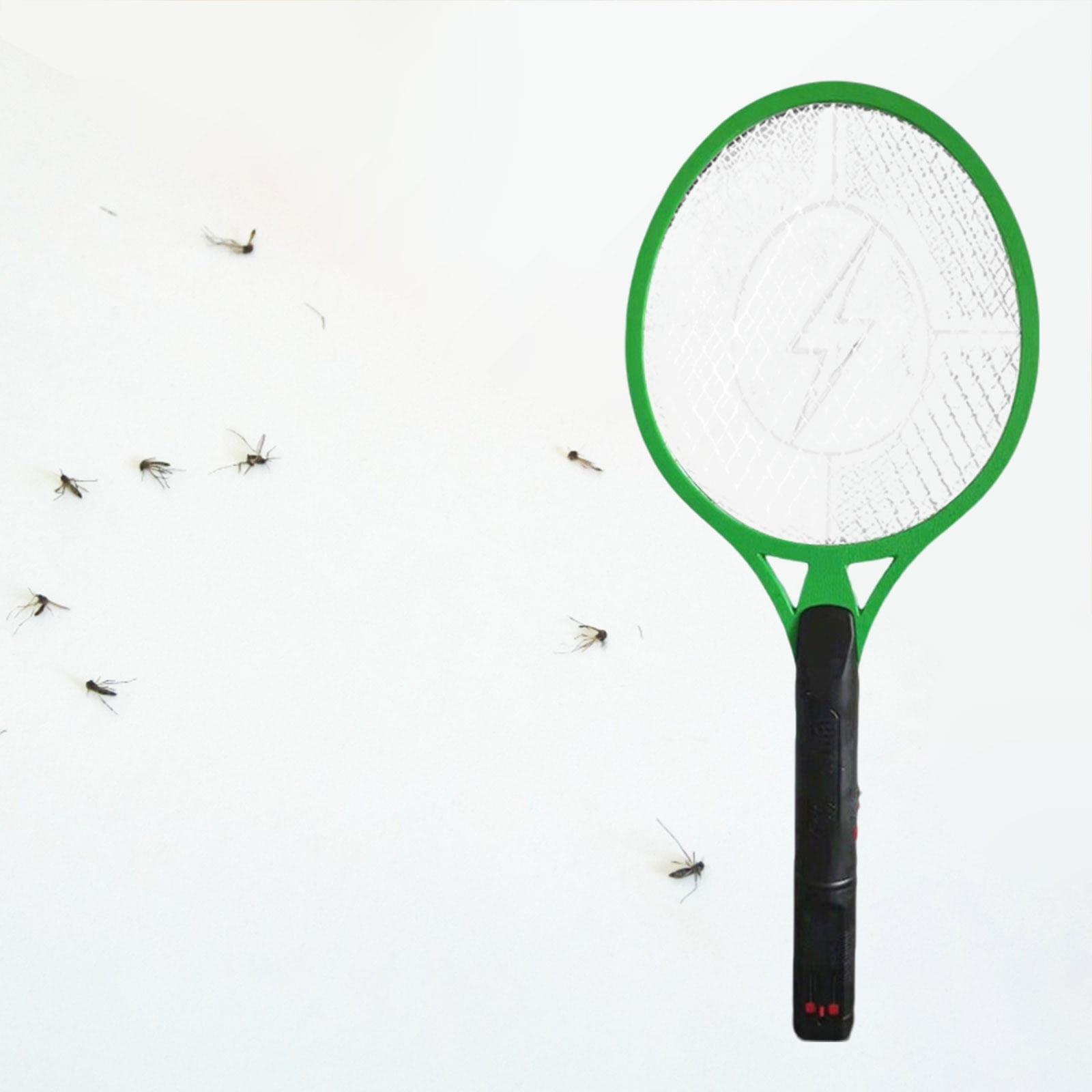 Electric Fly Swatter, Battery Powered Bug Zapper Racket for Mosquitoes Flies, Handheld Insect Killer Bat with 3-Layer Safety Mesh, Safe to Touch for Indoor Outdoor Pest Control