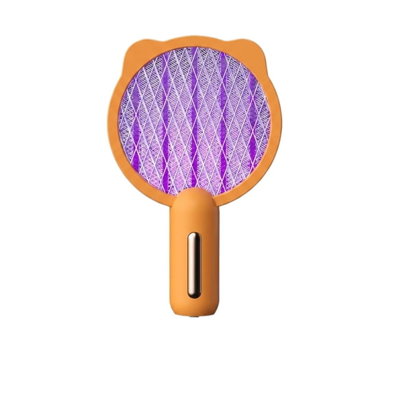 Electric Fly Swatter Bug Zapper Racket ，2 in 1 USB Rechargeable Mosquito Racket High Powered Mosquito Killer for Indoor Outdoor Home Bedroom Kitchen Patio Office(Orange)