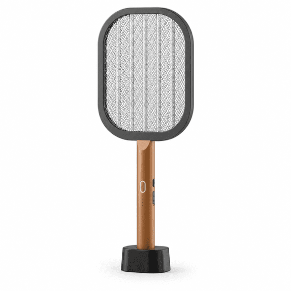 Electric Fly Swatter Bug Zapper Racket 2-in-1 Mosquito Killer Lamp with Charging Base 5-Layer Safety Mesh USB Rechargeable Insect Fly Catcher for Home Bedroom Patio and Indoor Outdoor Pest Control