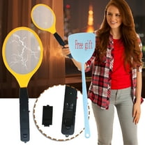 Electric Fly Swatter Bug Zapper Zap Mosquito with Plastic Fly Swatter - Indoor Outdoor Zapping Racket for Pest - Safe to Touch with Mesh
