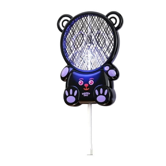 Electric Fly Swatter, Electric Fly Swatter, Bug Zapper Companion, Mosquito Killer Racket, Mosquito & Insect Killer, Handheld Pest Control, Indoor & Outdoor Use - Black