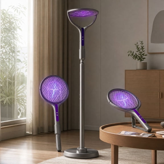 Electric Fly Swatter Electric Fly Zapper Bug Zapper Racket | Rotating Head, Usb-C Charging, Electric Fly Swatter Rechargeable Mosquito Zapper Fly Killer Indoors