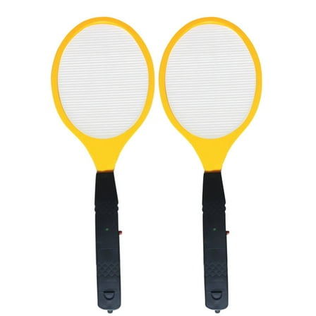 Electric Fly Swatter Handheld Bug Zapper - Indoor Outdoor Zapping Racket for Pest Mosquito & Flies - Battery Powered Safe to Touch with 3-Layer Safety Mesh, Standard Size(2 Pack)