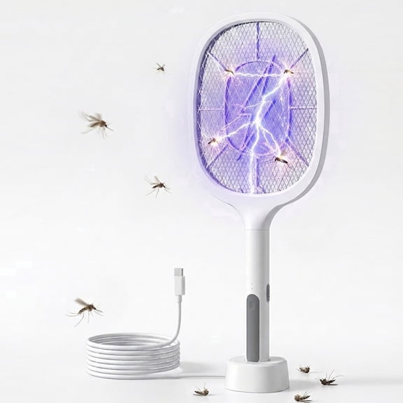 Electric Fly Swatter, Handheld Bug Zapper Racket for Outdoor & Indoor, Mosquito Zapper Racket Battery Powered Tennis Mosquito Rackets for Insect