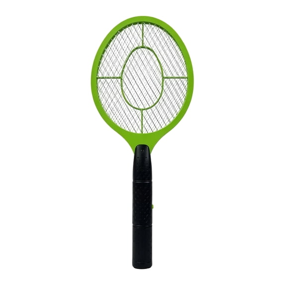 Electric Fly Swatter Racket Handheld Bug Zapper Battery Operated (Batteries Not Included) Safe Durable Green for Indoor Outdoor Home Patio Camping
