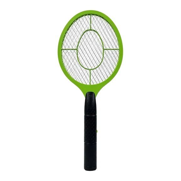 Electric Fly Swatter Racket Handheld Bug Zapper Battery Operated (Batteries Not Included) Safe Durable Green for Indoor Outdoor Home Patio Camping