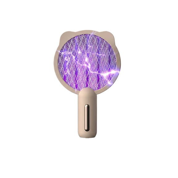 Electric Fly Swatter – Rechargeable Battery Operated Bug Zapper Racket, Mosquito & Insect Killer, Handheld Pest Control, Indoor & Outdoor Use(Gray)