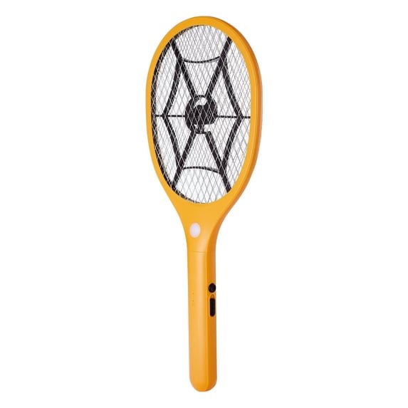 Electric Fly Swatter - Rechargeable Bug Zapper with 3-Layer Mesh, 500mAh Battery for Mosquitoes, Flies, Gnats - Safe Indoor/Outdoor Insect Killer - USB Charging, Ergonomic Handle (Yellow & Black)