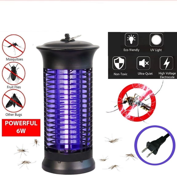 Electric Flying Insect Trap with UVA Light, 4000V Grid for Indoor & Outdoor Use, 1500 Sq Ft Coverage, Safe for Family & Pets, Easy Clean Tray