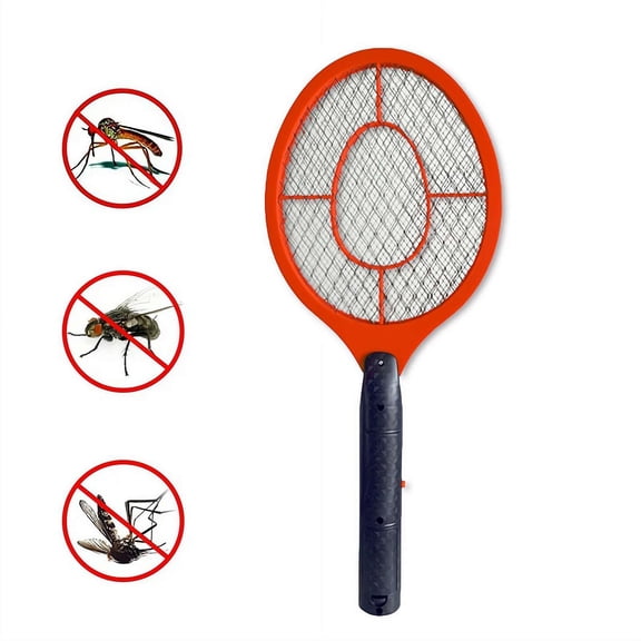 Electric Flys Swatter, Bug Zapper, Mosquito Zapper Racket, Gold Zone Voltage, 3-Layer Safety Mesh Use with Pro Swat Tips, Handheld Flys Zapper for Indoor, Outdoor - Red