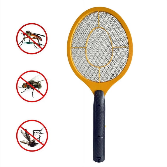 Electric Flys Swatter, Bug Zapper, Mosquito Zapper Racket, Gold Zone Voltage, 3-Layer Safety Mesh Use with Pro Swat Tips, Handheld Flys Zapper for Indoor, Outdoor - Yellow