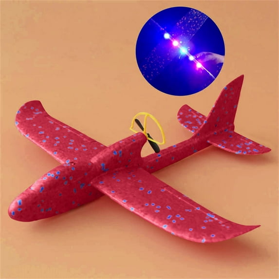 Electric Foam Airplane Toy,Throwing Whirly Gliders Plaything Aeroplane with USB Charging and LED Glowing,Outdoor Airplane Toys with Engine