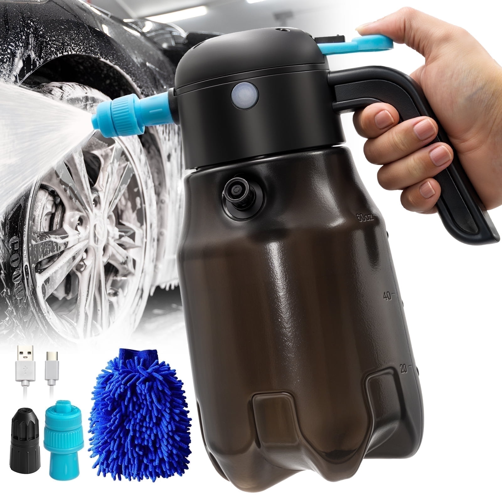 SideKing Electric Foam Sprayer, Car Wash Foam Sprayer,60PSI, 68oz