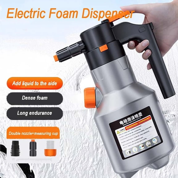 Electric Foam Sprayer, 2L Large Capacity High Pressure Cleaner, Wireless Handheld Dense Snow Foam Machine for Car Washing Household Kitchen Deep Cleaning