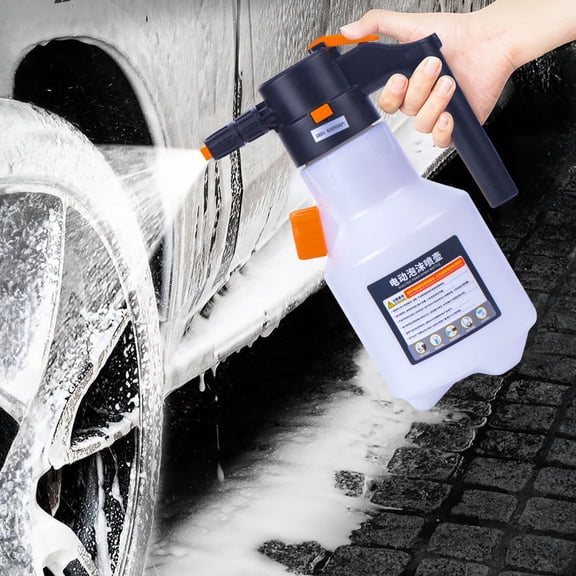 Electric Foam Sprayer 2L USB Rechargeable Pressure Washer, Portable Car Wash Foam with Adjustable Nozzle for Auto Detailing, Garden Cleaning, Home Use White