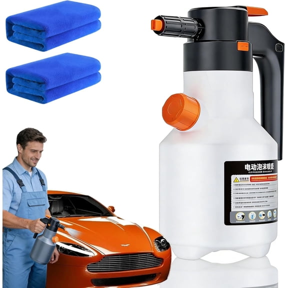 Electric Foam Sprayer Car Wash, 2l Portable Handheld High-Pressure Cleaner, Car Cleaning Spray Bottle, Multifunctional, Large Capacity, Long Battery Life, for Cars, Kitchen, Household Cleaning (B)