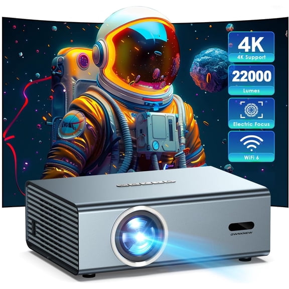 [Electric Focus] 4K Support Projector with WiFi6 and Bluetooth 5.3, Outdoor Projectors for Outside Video Use, Gaming Movie Proyector, Auto Keystone Correction