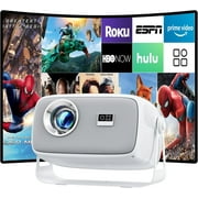 [Electric Focus& Auto Keystone] Portable 1080P Projector Lightweight with Built-in Smart TV OS Bluetooth WIFI 180   Rotation Compatible with TV Stick/Game Console/Smartphone/Laptop