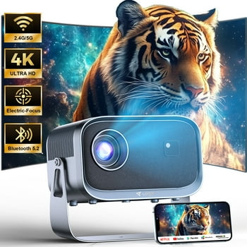[Electric-Focus] Losei 5G/2.4G WiFi Bluetooth Projector,4K Support Native 1080P,300''Display Screen for Home Theater & Outdoor Movies Projector Compatible with iOS/Android