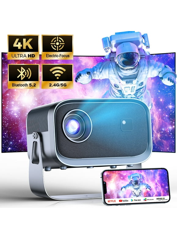 [Electric-Focus] Losei 5G/2.4G WiFi Bluetooth Projector, 4K Support Native 1080P Outdoor Movie Projector, 170'' Display Home Theater Projector Compatible with Smartphone, HDMI,USB,AV,Fire Stick, PS5
