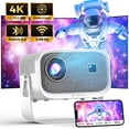 thumbnail image 1 of [Electric-Focus] Losei 5G/2.4G WiFi Bluetooth Projector, 4K Support Native 1080P Outdoor Movie Projector, 170'' Display Home Theater Projector Compatible with Smartphone, HDMI,USB,AV, PS5, 1 of 5