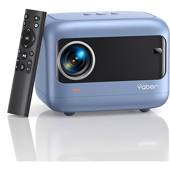 Yaber E1 Mini Projector, HD 720P Native Resolution, 5G WiFi and Bluetooth 5.2, Portable Home and Outdoor Projector, Blue