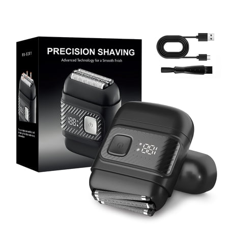 Electric Foil Shaver for Men, Micro-Comb Technology & 3 Floating Blades, IPX7 Waterproof Wet/Dry Cordless Razor with LED Display, USB-C Fast Charge, Portable Travel Razor