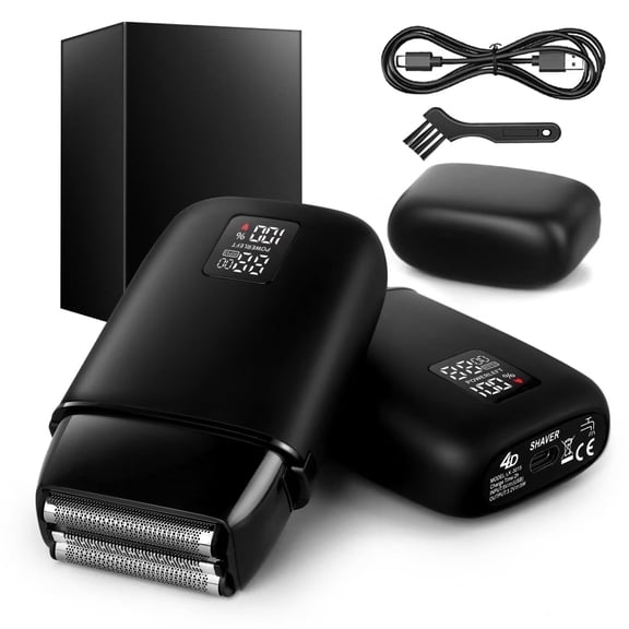 Obacre Foil Electric Razor Cordless Portable Shaver with LED Display for Men