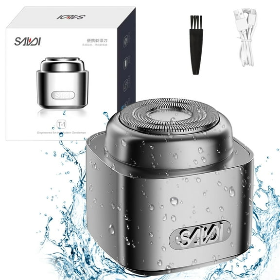 Mini Electric Shaver for Men: Portable Electric Razor with Mirror Cap, 72000 RPM High-Speed Waterproof Beard Trimmer for Home Car Travel, Silver