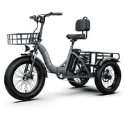 Electric Folding Tricycle for Adults, 20 Step-Thru Etrike, 750W,48V 20AH Removable Battery, 3 Wheel Electric Trike with Large Basket, UL2849
