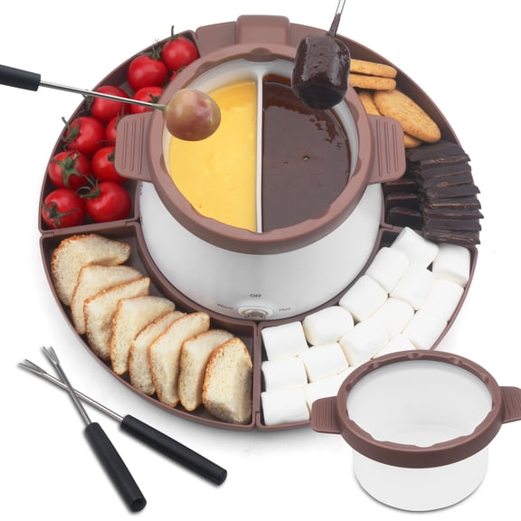 Electric Fondue Pot Set, 2.5-Cup Chocolate & Candy Melting Pot with Forks, Purple - TPKJAM