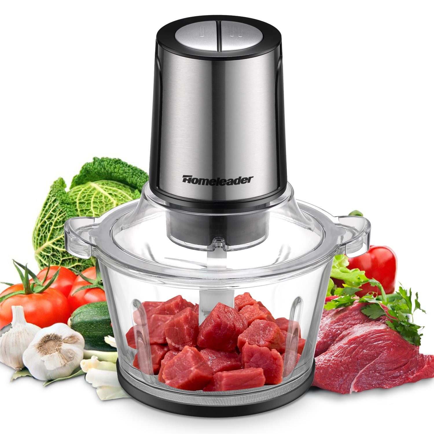 Food Processor, Electric Food Chopper with 2 Glass Bowls , 800W Copper  Motor, for Meat, Vegetables, and Baby Food - AliExpress