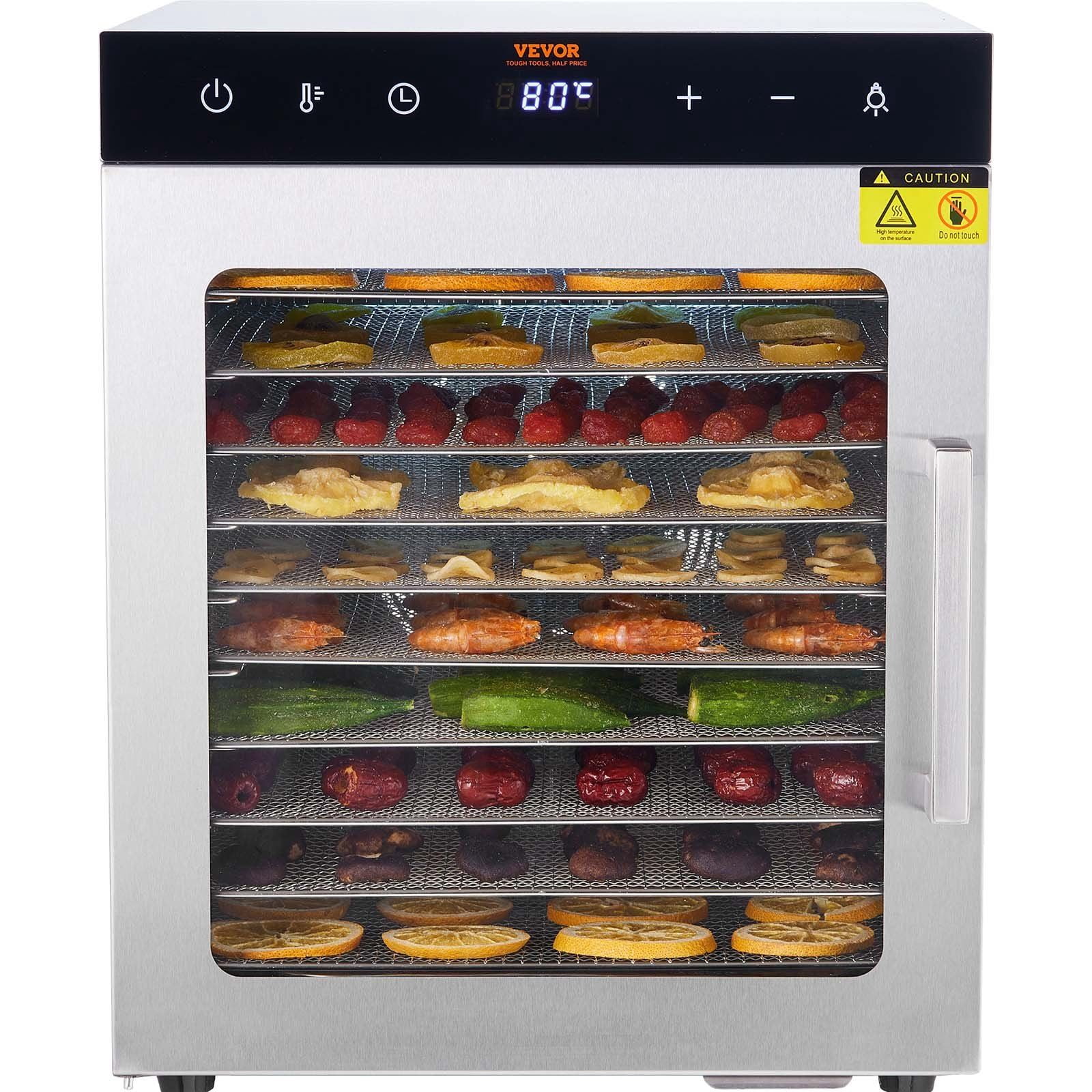 TINANA 6 Stainless Steel Tray Food Dehydrator – Precise Digital Timer