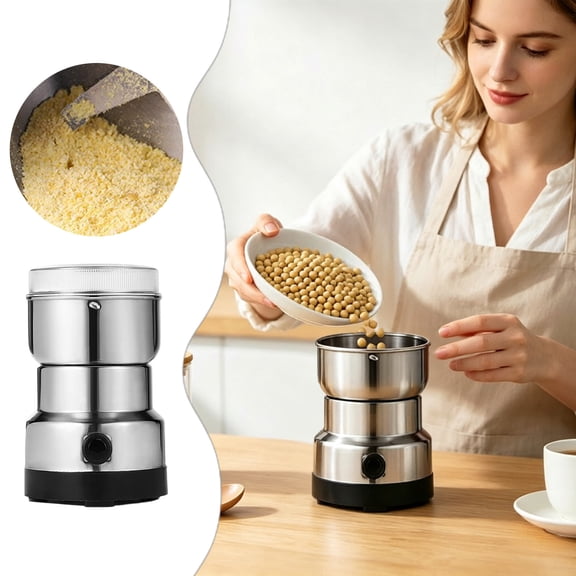 Electric Food Grinder Stainless Steel Multi Purpose Kitchen Mill For Coffee Spices Grains Power Compact Design