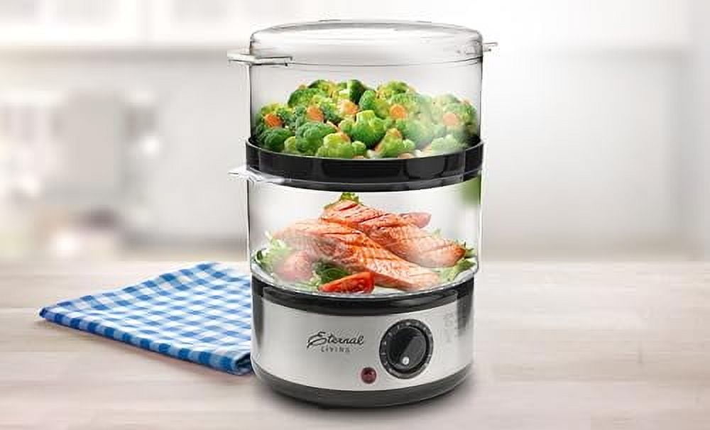 Stainless Steel Electric Two-Tier Food Steamer, 5 Quart