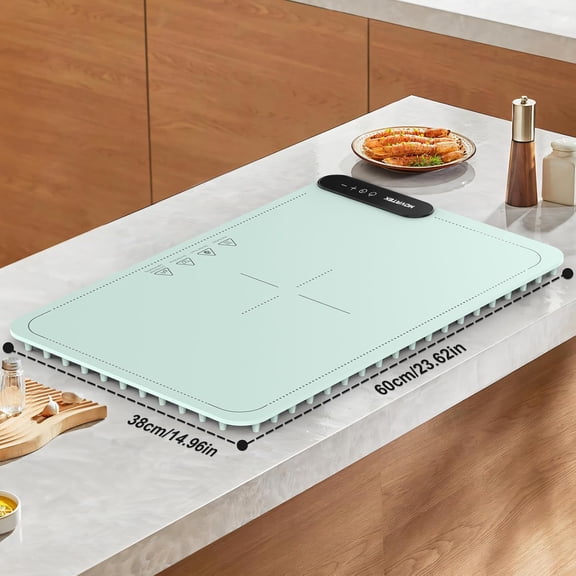 Electric Food Warming Mat with 9 Temperature Settings, Quick Heating Pad, Auto-Off Timer, Portable Silicone Food Warmer for Parties and Buffets