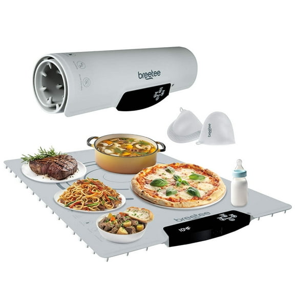 BREETEE WarmPad Pro - Electric Food Warming Mat Keep Every Meal Warm Silicone Heating Mat with 9 Temperature Settings from 104°F to 248°F - Roll Up Warming Mat for Dinner, Party, Events