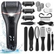 Electric Foot Callus Remover 14 in 1 Rechargeable Foot File Pedicure Kit Foot Care Tool with 3 Rollers LED Battery Display, Foot Cleaner Set for Cracked Heel Calluses