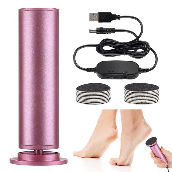 Electric Foot Callus Remover, Adjustable Speed Foot File for Cracked Heels Dead Skin Remover, Women's Summer Pedicure Tool with 20pcs Sandpaper Discs, 600RPM