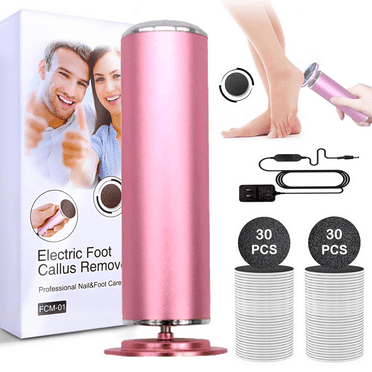 Docreld Electric Foot Callus Remover,Pain-Free Electric Foot File Callus Remover for Feet Professional Adjustable Speed, 360 Rotation with 60pcs Sanding Discs,Smooth Pedicure Wand,Pedicure Tools,Pink