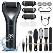 Electric Foot Callus Remover, Rechargeable Electronic Foot File Pedicure Kits, Foot Scrubber Dead Skin Remover, Professional Foot Care for Dead Skin, 3 Speed, Battery Display Ideal Gift