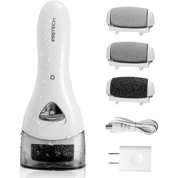 PRITECH Electric Foot Callus Remover Tool, Electric Pedicure Foot File, Rechargeable Callus Removers Kit Extra Thick, Heel, Hand, Skin Gift(White)