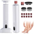 thumbnail image 1 of Electric Foot Callus Remover, Upgrade 2 in 1 Electric Foot File with Grinder Heads, Adjustable Foot Sander Pedicure Tools for Feet Dead Skin with Display and Base (White), 1 of 6