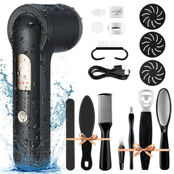 XUEYU Electric Foot Callus Remover, Waterproof Callus Remover for Feet W/ Vacuum Suction, 14 in 1 Rechargeable Foot Scrubber Kit W/ 3 Roller Heads, Pedicure Tools for Feet, Foot File for Dry & Crack