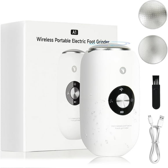 Electric Foot Callus Remover for Women Men, Rechargeable Electric Foot File Pedicure Tool with Stainless Steel Heads, Portable Feet Grinder for Cracked Dry Heels Dead Skin Calluses