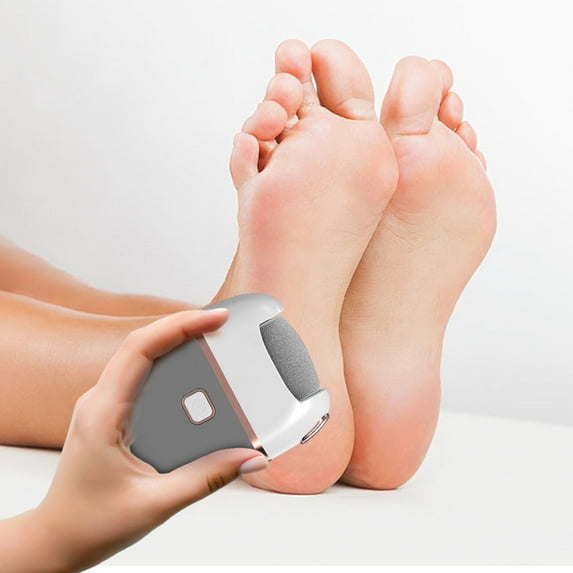 Electric Foot File under $5! Yrmaups Rechargeable Electric Foot File, Callus Remover Pedicure Tool with Roller Heads, Portable Dead Skin Remover for Feet, Cordless, USB Charging, Gift