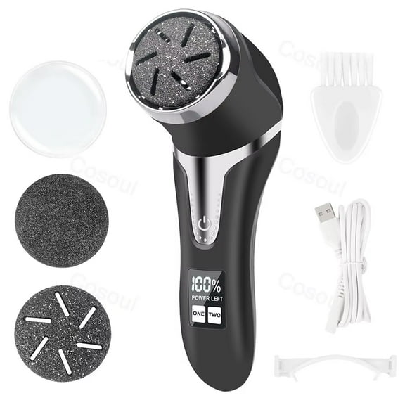Electric Foot File Callus Remover, Rechargeable Pedicure Tool For Dead Skin & Cracked Heels, 2 Speeds & 3 Roller Heads, Portable Foot Grinder And Polisher For Home Use