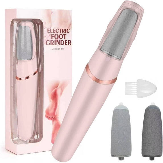Electric Foot File, USB Rechargeable Feet Callus Remover with 2 Speed of Replacement Rollers & LED Lights, Professional Hard Skin Remover Foot Care Tools for Cracked Heels Calluses & Dead Skin