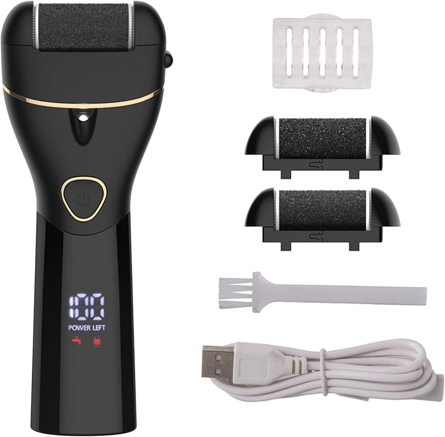 Electric Foot Grinder Kit, Waterproof Digital Display Foot Grinder, Portable Electronic Foot File Pedicure Tools, Professional Pedicure Tools Kit Feet Care for Cracked Dry Skin